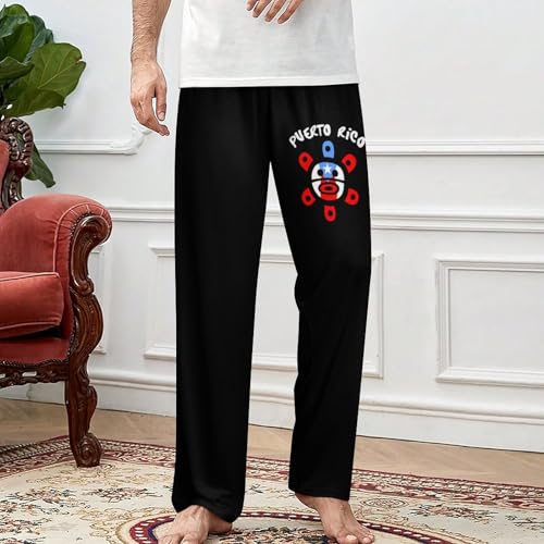 Puerto Rico Flag Sun Tribal Sol Taino Pajama Pants Pockets Pajama Bottoms Men And Women Sleepwear3