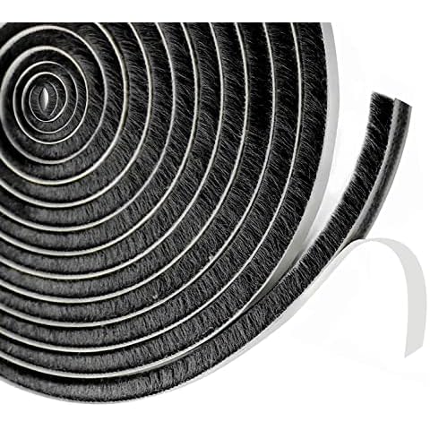 Window Seal Strip,9mm(B) x 15 mm(D) x 6M(L) Door Brush Strip, for Door Seal Strip, Door Draft Excluder Strip, Weather Strip Cover