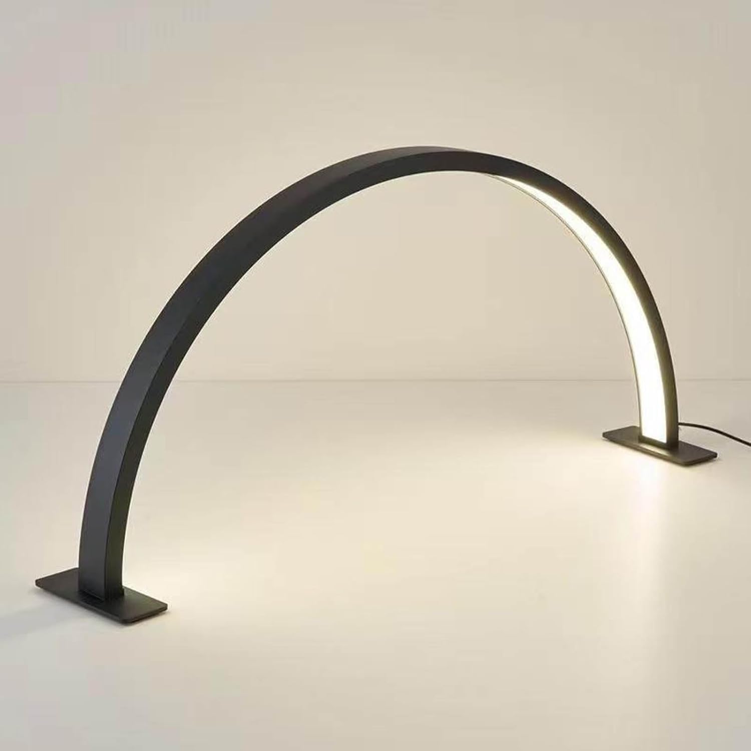 Half Moon Light for Nail Desk, Half Moon Nail Lamp, Arch Light for Nail Techs, Multiple Color Modes and Brightness for Beauty Eyelash Makeup Crafts Reading Salon Nail Tech, Manicure Art (Black)
