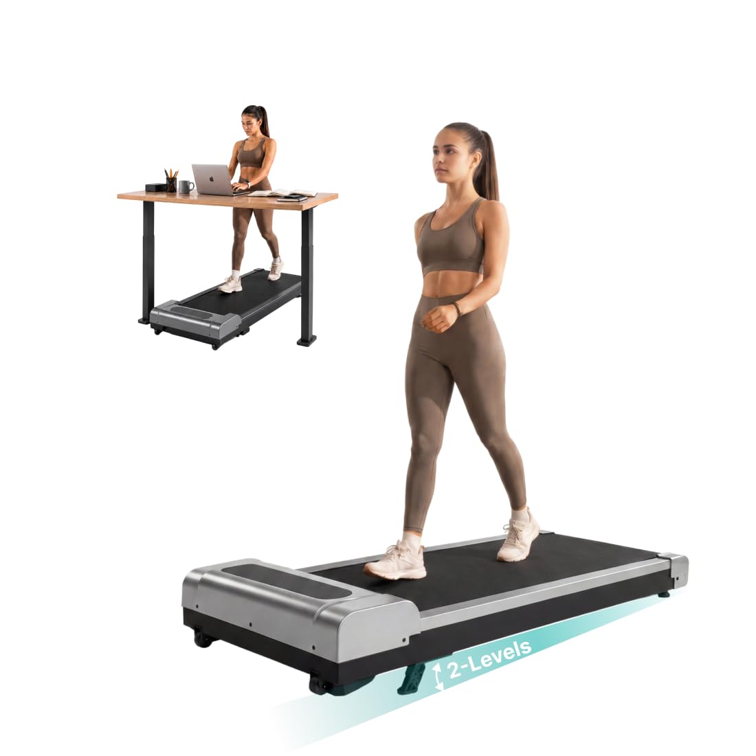fitkit by cult walking pad neo (bldc 3.5hp peak power) compact under desk bldc motor treadmill | max weight: 120kg | home use with remote control (silver)