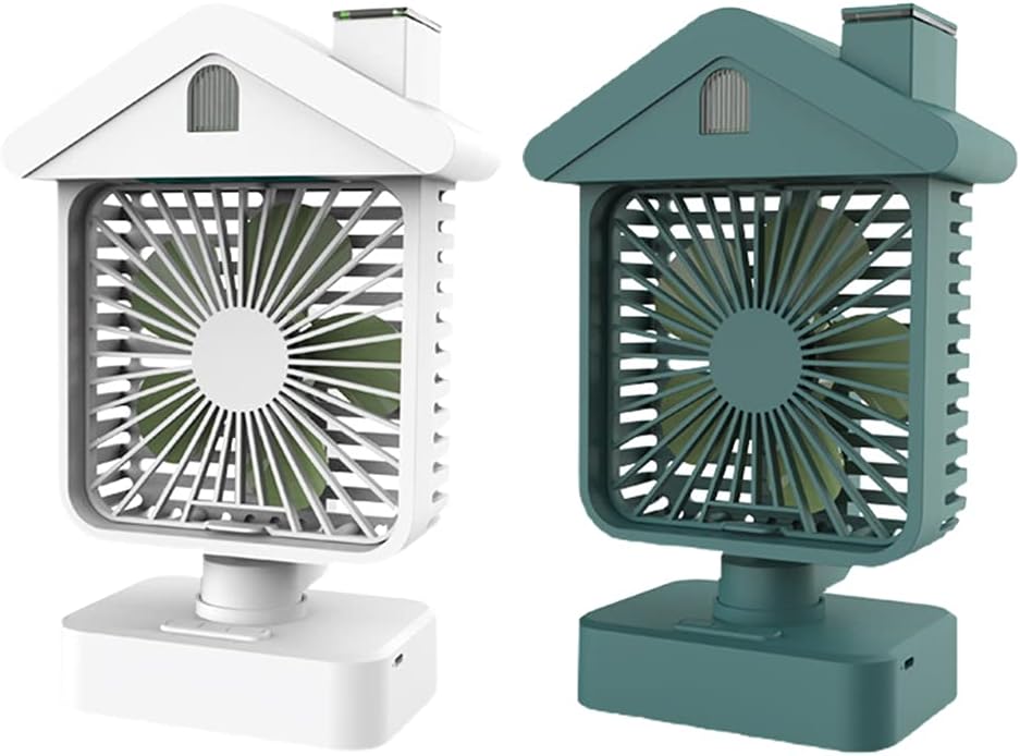 Fans, Portable Water-cooled Fan for w/Double Rechargeable Evaporative Humidifier Desktop Cooling Fan
