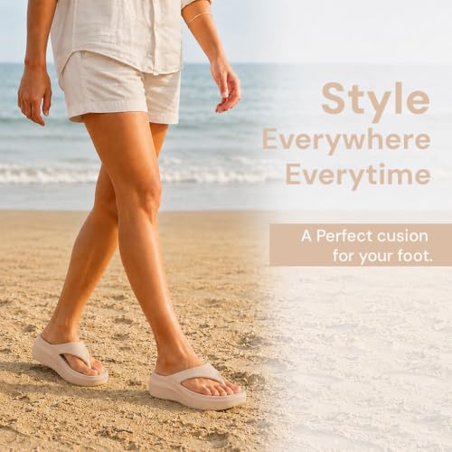 Image of ORTHO JOY Orthopedic Slippers for Women | Soft Cushioned EVA Flip Flops with Arch & Heel Support | Lightweight Anti-Slip Platform Thong Slides for Daily Wear, Indoor & Outdoor