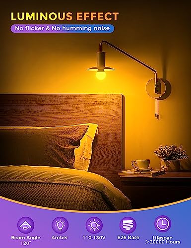 Jandcase Sleep Light Bulb, Amber Light Bulbs For Sleep Therapy thumb #5