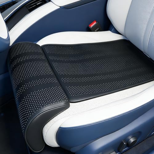 Car Seat Leg Extender Cushion Memory Foam Under-Thigh Support Car Seat Cover Breathable PU Leather Non-Slip Secure Fit for Driver Seat and Office Chair Ideal for Long Drives & Road Trips