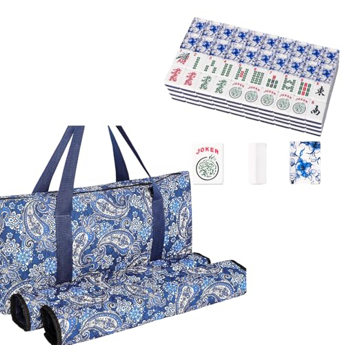 Bolsa para Mahjong Americano Azul con 166 Fichas Acrílicas miniatura 1