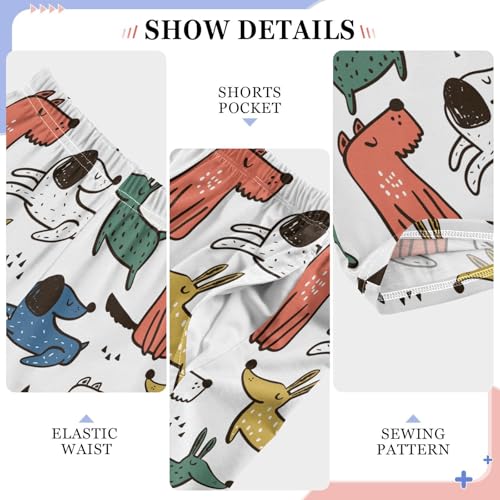 ZZXXB Cute Puppy Dog Boys Long Pants Soft Trousers Elastic Waist Kids Lounge Bottoms with Pockets S-XL4