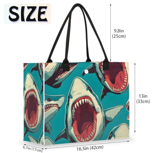 Open-mouthed Shark Tote Bag for Women Large Beach Bag Reusable Tote Bags for Work Travel Beach Shopping2
