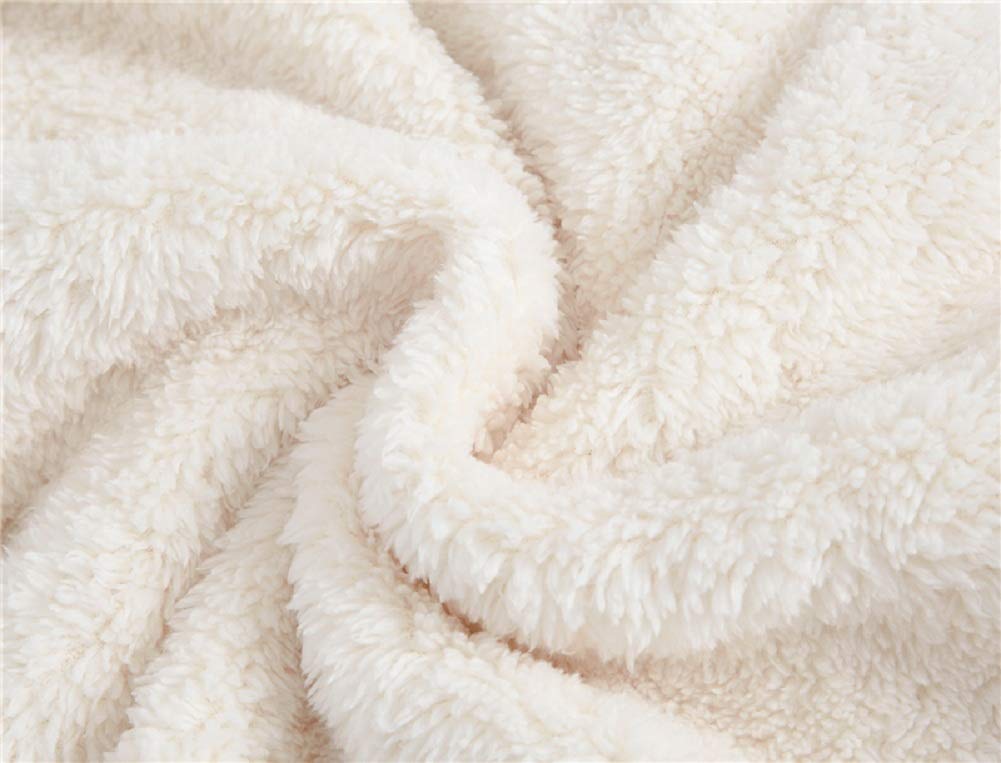 Chaqueta de forro polar con capucha para niñas y niños, con cremallera, abrigo cálido de invierno, Blanco, 6-7 Years