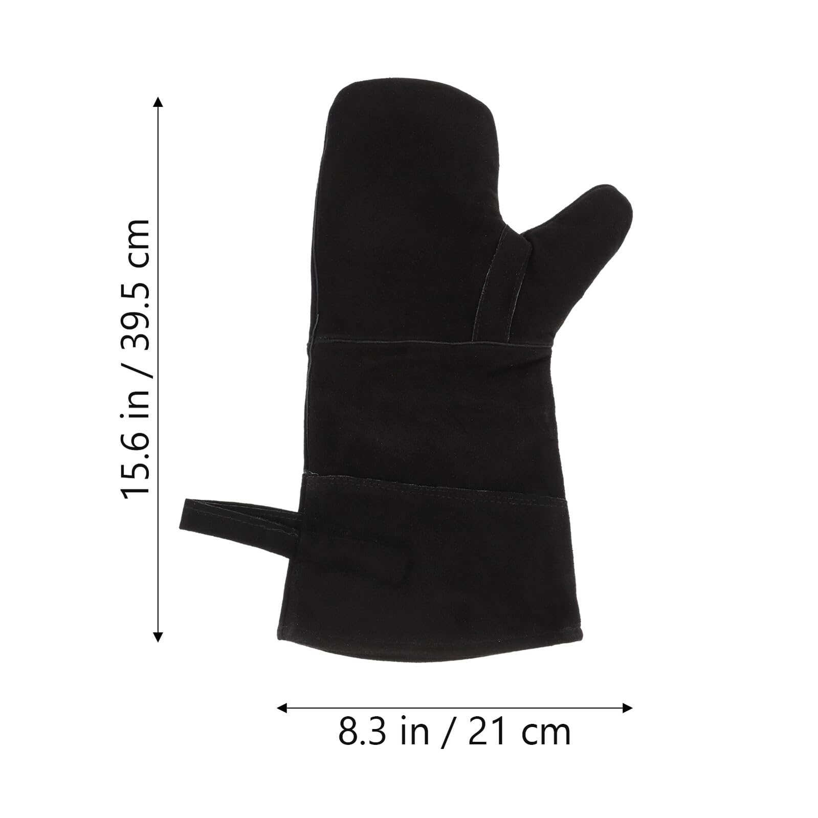 Yardenfun Moufles pour Poele A Bois Ignifugé en Cuir Résistant la Chaleur Absorption de Sueur, pour Cuisson et Barbecue en Extérieur