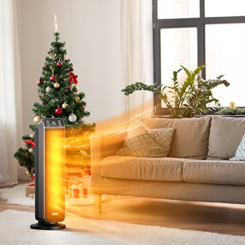 Dreo Electric Space Heater 24-Inch With Remote,3 Modes, 12H Timer, 70° Oscillation, Tip-Over And Overheat Protection, Ceramic Heater For Bedroom, Office And Indoor Use, #TOP6