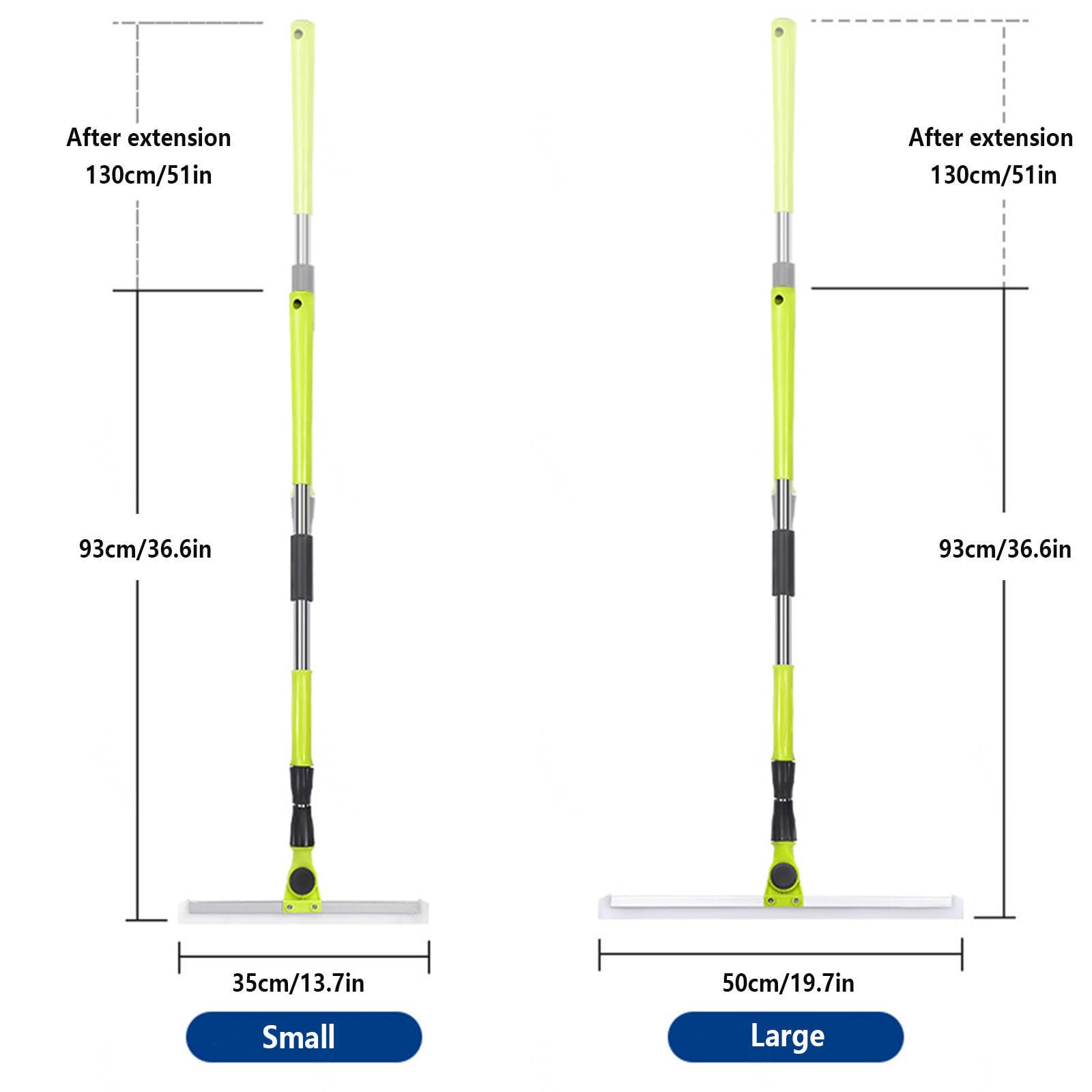 Escoba De Goma para Suelos, con Mango De 130 Cm De Largo Air Broom as Seen on TV, Aragan para Suelos Limpia Vidrio,Polvo Fino,Cabello Y Líquidos,Small:35×130cm