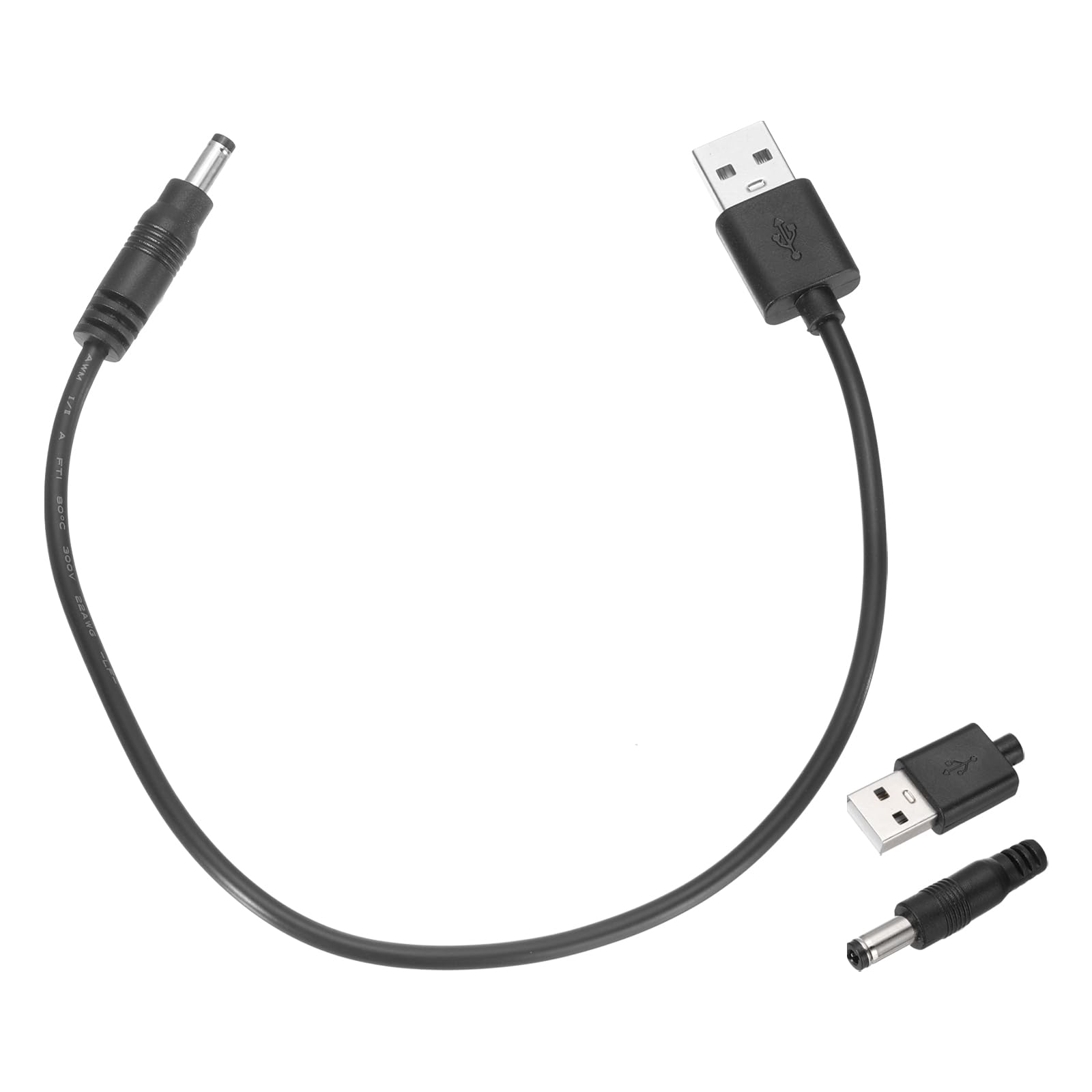 MECCANIXITY USB to DC Power Cable 3A 5V DC Power Cord 4mm x 1.7mm Jack Charging Plug Connector Cable Adapter for Fan Camera Phone Tablet Devices (1ft/