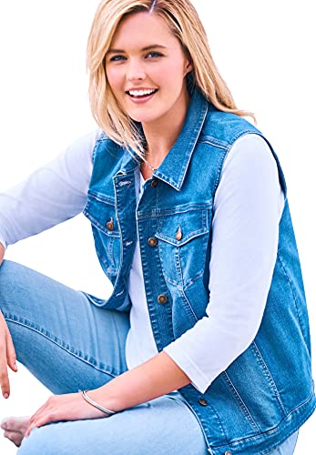 Woman Within Plus Size Stretch Denim Vest Jean Vest3