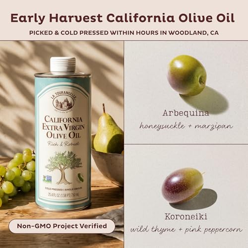 Image of La Tourangelle, California Extra Virgin Olive Oil, Cold-Pressed High Antioxidant Olives, 16.9 fl oz - Single Origin with Polyphenols for Cooking, Drizzling, Marinades, and Dipping