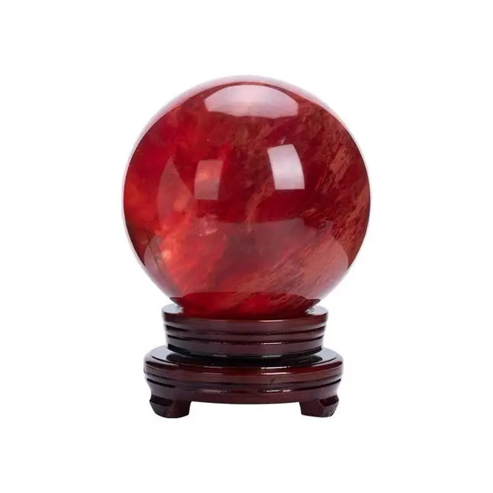 AARTERZZA Red Clear Fused Quartz Crystal Ball Ornaments (Size : 90-95mm)