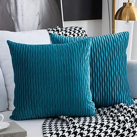 Cushion Covers Set of 2 Decorative Rectangular Square Pillow Case Velvet Modern Pillow Covers for Couch Bed Sofa Chair Bedroom Living Room Cover