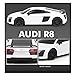 Vinie Remote Control Car for Boys, RC Cars Audi R8, 1:24 Scale Officially Licensed Kids Toys, Drift Car with Cool Led Lights, 4 5 6 7 8 9 10 11 12 Year Old Boy Birthday Gift (White)