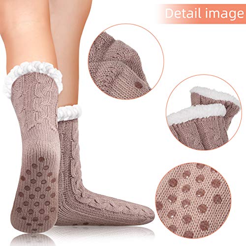 SATINIOR Women Fuzzy Socks 3 Pairs Thick Warm Slipper Socks Soft Winter Christmas Stocking Women Gifts2