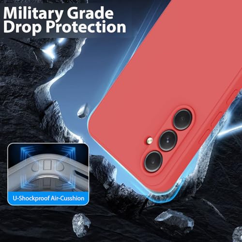 Image of LIRAMARK Liquid Silicone Soft Back Cover Case for Samsung Galaxy S26 5G| Soft Micro-Fibre Lining Inside | Camera Protection Bump (Red)