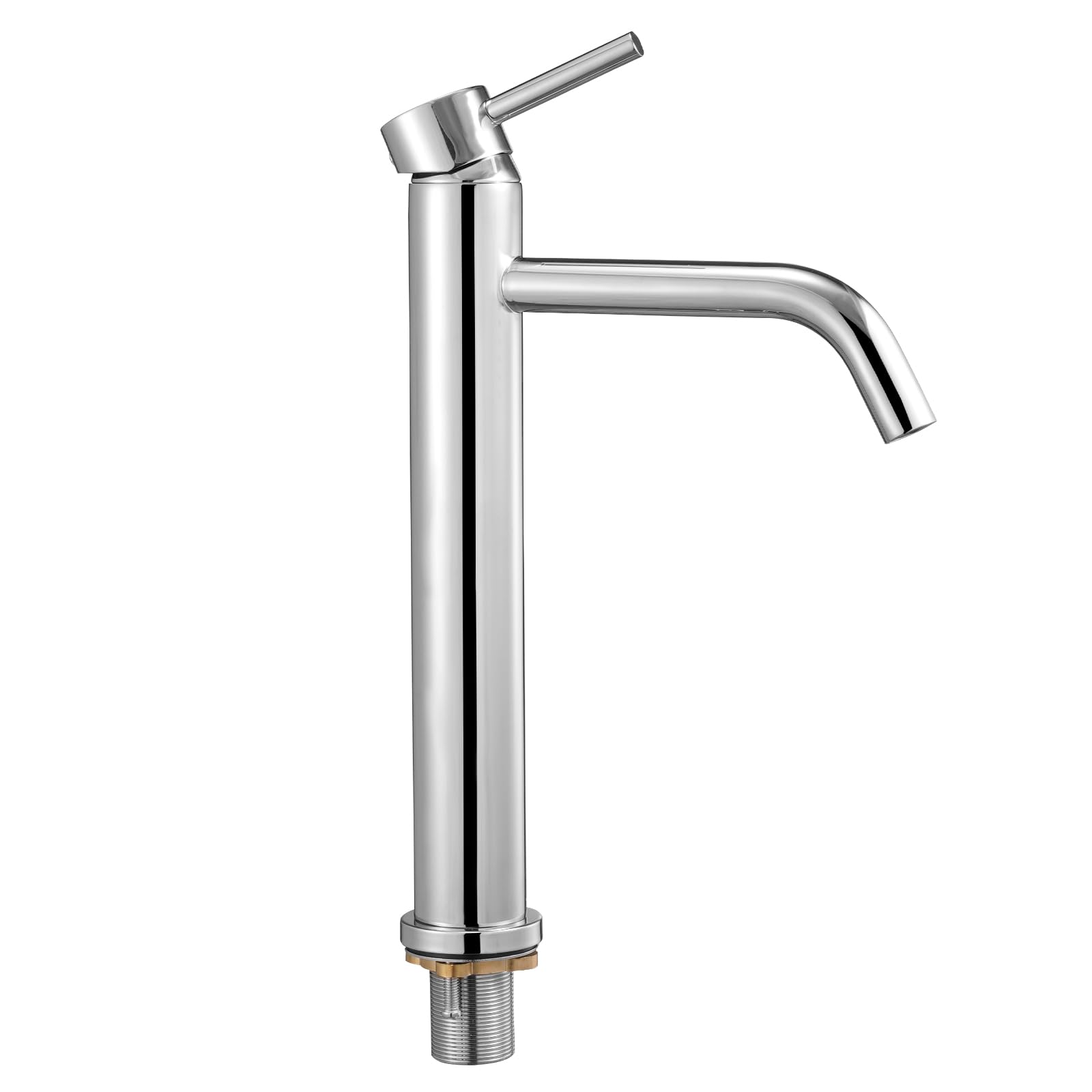 VEVOR Einhebelspültischarmatur, verchromter silberner Wasserhahn für Küchenspüle, Küchenwasserarmatur mit Druckknopfablauf, geeignet für Badezimmer Wohnmobil, Bar, Wasserhahn mit hohem Bogen