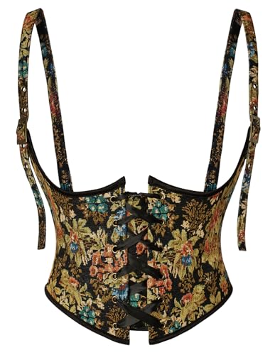 Image of Scarlet Darkness Corset Belt for Women Floral Renaissance Underbust Corset