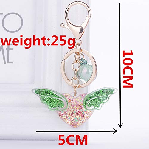 Hongtai Sleutelhanger stereo sleutelhanger mobiele telefoon tas auto hanger sleutelhanger transparant hart-vormige schattige liefde toets toegang (Color : 7) - Image 4