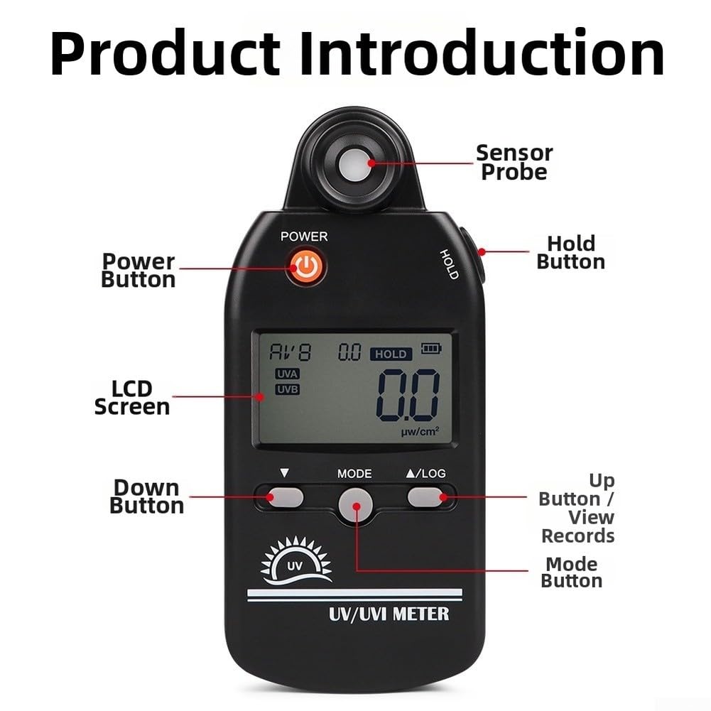 für uvc Lichtmessgerät 0-5000μW/cm² LCD Display für uvc Lichtmessgerät