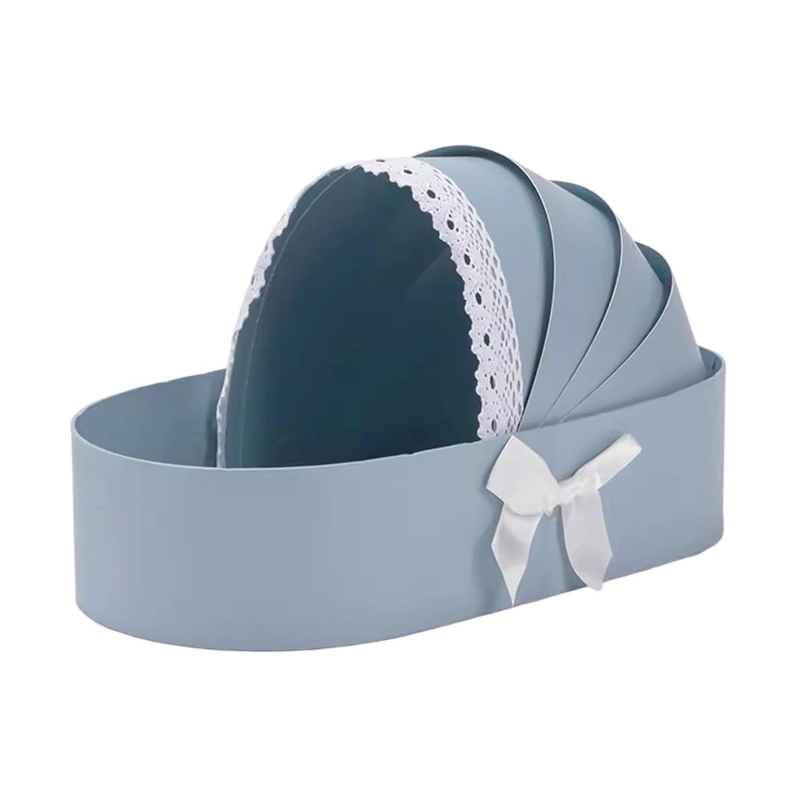 Xinsheinelry Blue Showers Empty Flower Basket Gift Box Cradle Shape Hamper Basket For Baby Showers Wedding Floral Arrangement Box Cradle Floral