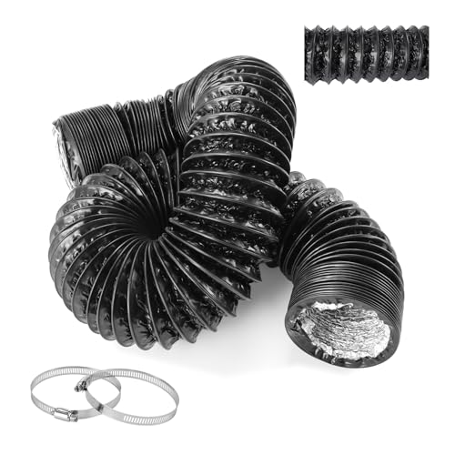 3 Inch Boat Blower Hose - Marine Exhaust Hose Replacement for Boat Venting, Flexible Engine Vent Duct Marine Air Hose for Ventilation System(1 Pack, Black)