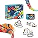 Spielzeugautos mit Veränderbar Rennstrecken - Tlater Flexible Zusammengebaute Bahn Bendable Rainbow Race Track Set Bauspielzeug mit Spielzeugautos für Jungen Mädchen (184pcs )