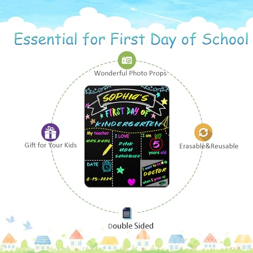 First-Last-Day-of-School-Sign-Board-Double-Sided-First-Last-Day-of-School-Board-Sign-Back-to-School-Chalkboard-Sign-Double-Sided-Photo-Prop-for-KidsMy-1st-Day-of-Kindergarten-Preschool First Last Day of School Sign Board Double Sided First Last Day of School Board Sign Back to School Chalkboard Sign Double Sided Photo Prop for KidsMy 1st Day of Kindergarten Preschool