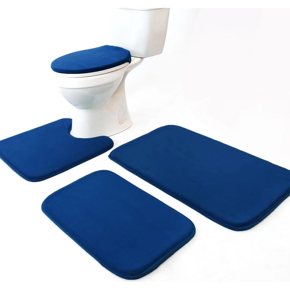 Madeals 4 Piece Bath Rug Set with Toilet Lid Cover