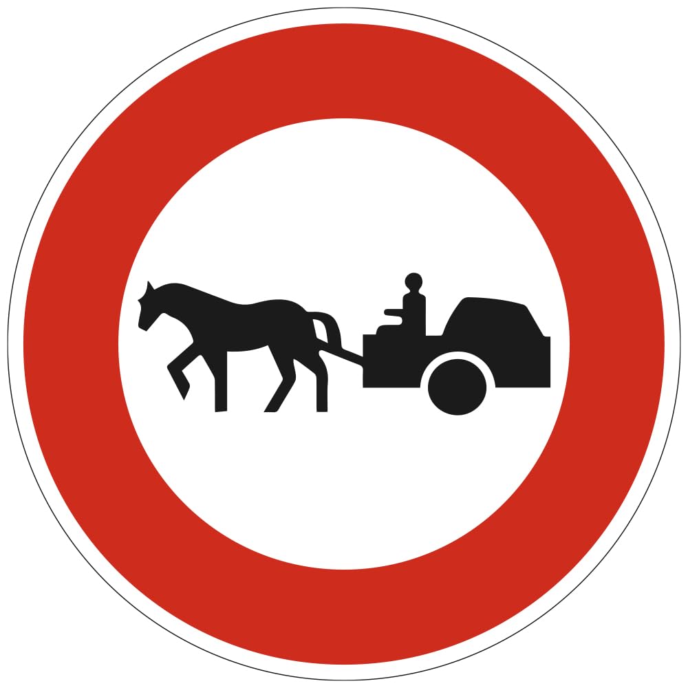 Signalétique.biz France - Signalétique.biz France - Panneau Interdiction Accès interdit aux véhicules à traction animale B9c Signalisation Ronde BRETAGNE Panneau Securite Routiere - 650 mm