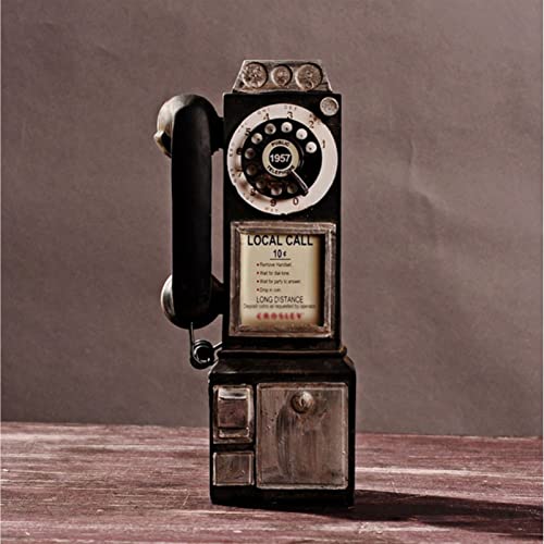 Teléfono Retro Decorativo de Disco Giratorio Negro miniatura 1
