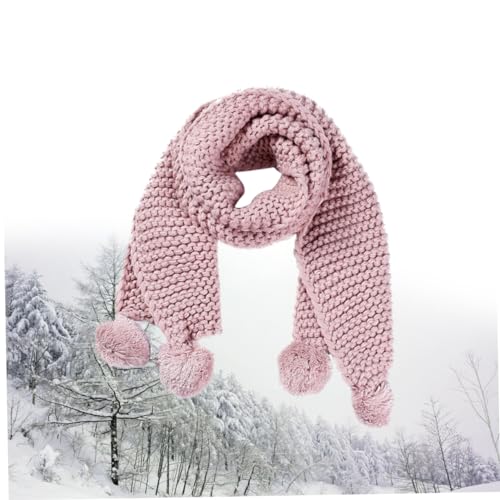SAFIGLE Cute Child's Winter Scarf Knit Woolen Fuzzy Balls Cozy and Warm for Boys/girls4