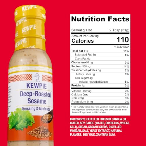Image of Kewpie Deep Roasted Sesame Dressing Marinade Japanese Style Kosher 12 fl oz