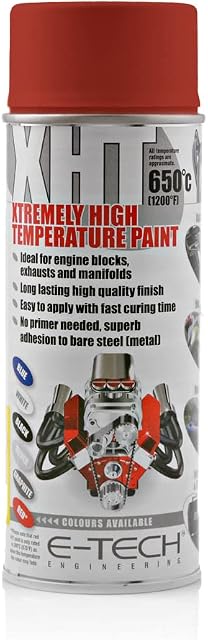 E-TECH XHT005 XHT Red Extremely High Temperature Spray Paint Brake Caliper Engine Block 300'C