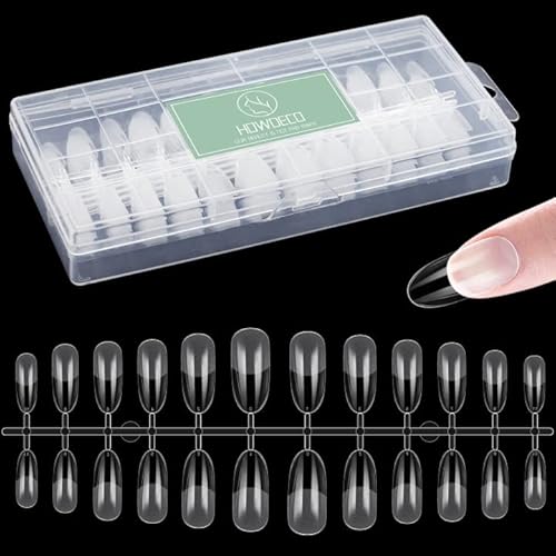 240 Stücke Nagel Tips Set, Soft Gel Klare Acryl Full Cover Nail Tips Kunstnägel für Frauen Mädchen DIY Gelnägel Fake Nagelspitzen Nagelverlängerung-Runde Nagel Cover