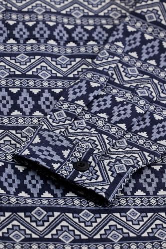 Image of SNITCH Men's Cotton Jacquard Relaxed Fit Overshirt