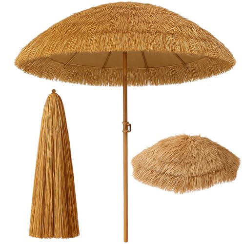 Gardlov Sonnenschirm Hawaii 170 cm Hawaiianischer Gebrochen - Sonnenschirm Höhenverstellbar & Neigbar - Klappbar & inkl. Schutzhülle Ideal für Balkon Terrasse Garten & Strand 25326