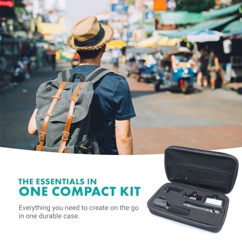 Movo uVlogger Kit Vlogging Compatibile Android/USB-C/iPhone 15 con Treppiede Grande - Kit Iniziale YouTube per Creatori di Contenuti - Accessori: Treppiedi, Supporto Telefono, Luce, Microfono Shotgun
