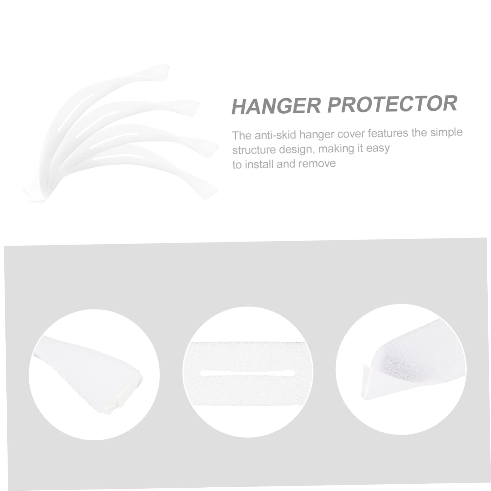 MUSISALY 20 Pcs Hanger Sponge Cover Protective Case with Foam Hanger Grips Portable Garment Hangers Covers Tin Anti Hanger Attachment Outfits 8x10 Foam Hanger Covers Support Velvet White