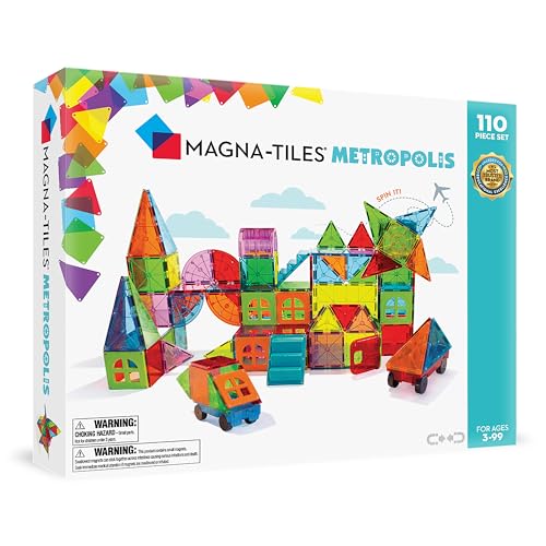MAGNA-TILES Metropolis 110-Piece Magnetic Construction Set, The ORIGINAL...
