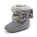 LACOFIA Chaussures Premier Pas d'hiver pour bébé Fille Bottines de Neige Chaudes avec à Semelle Souple Gris 3-6 Mois