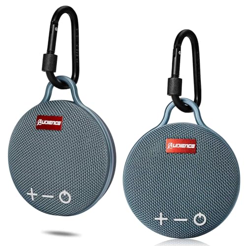 UrbanX Bluetooth Wireless IPX7 Waterproof Speaker with Clip, 20H Playtime, Compact with Punchy Bass for LG Q Stylo 4, Beach, Pool, Blue 2 Pack