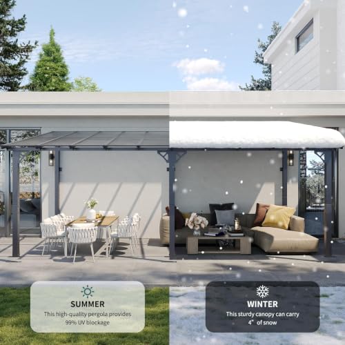 Image of 16'X10' Lean to Gazebo Pergola Patio Gazebos Pergolas Outdoor