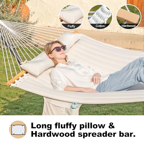 Image of GAFETE 2 Person Hammock with Stand for Outside, Heavy Duty Steel Stand