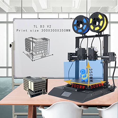 Tl Tenlog Tl-D3 V2 Independent Dual-Head 3D Printer, Wi-Fi Function, Silent Motherboard Tmc2209 Driver, 400W Power Supply, Support Pva Tpu Abs Pla, Bmg Extruder, 11.8''X11.8''X13.8'' #TOP2