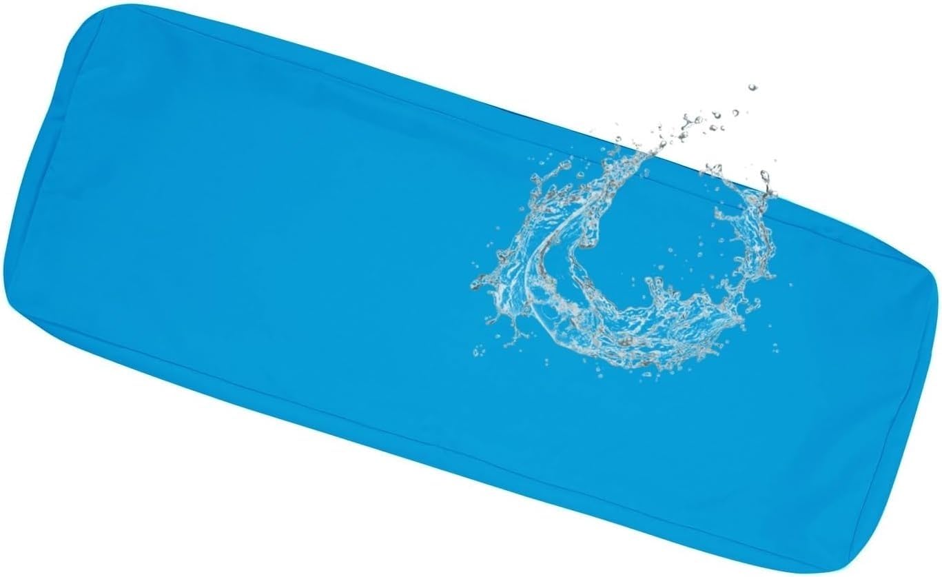Funda de cojín azul para columpio de patio ideal para tardes de sol y relax