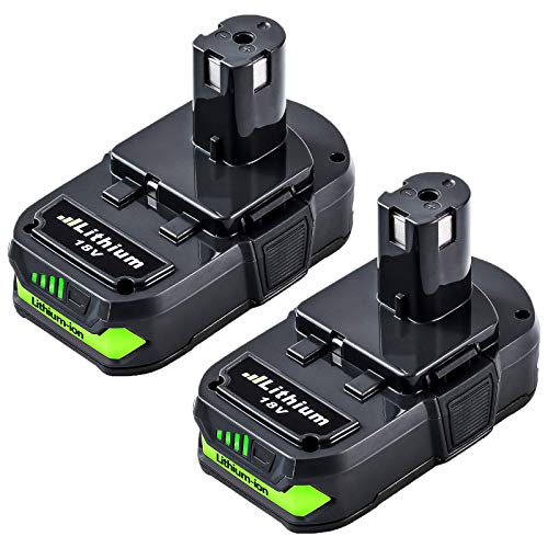 2Pack 3.0Ah P102 Battery Replacement Compatible with Ryobi 18V Lithium P103 P104 P105 P107 P108 P109 P190 P191 P122 for 18V ONE+ Cordless Power Tools